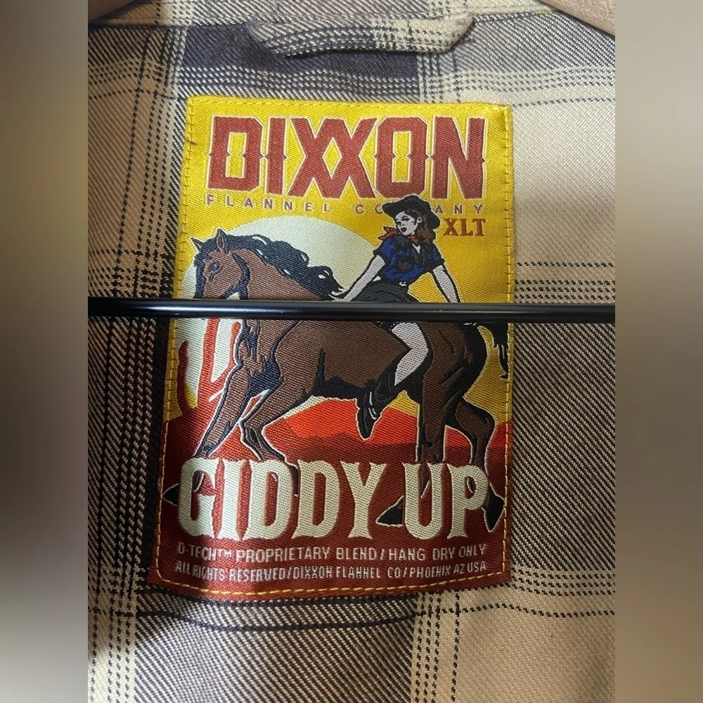 Dixxon Giddy Up Flannel Co Limited Edition Plaid Brown shirt Rare Western XXL